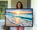 Coastal Sunset Wall Art Canvas, Ocean Beach Canvas Wall Art