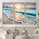Coastal Sunset Wall Art Canvas, Ocean Beach Canvas Wall Art