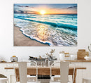 Coastal Sunset Wall Art Canvas, Ocean Beach Canvas Wall Art