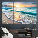 Coastal Sunset Wall Art Canvas, Ocean Beach Canvas Wall Art