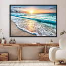 Coastal Sunset Wall Art Canvas, Ocean Beach Canvas Wall Art