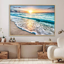 Coastal Sunset Wall Art Canvas, Ocean Beach Canvas Wall Art