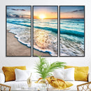 Coastal Sunset Wall Art Canvas, Ocean Beach Canvas Wall Art