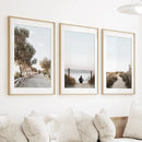 Surfer on the Beach. Coastal 3 Piece Wall Art by Wall Art Set