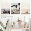 Beige Surfing Wall Art Set. Surfer, Ocean, Bus, Lifeguard by Wall Art Set