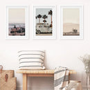 Beige Surfing Wall Art Set. Surfer, Ocean, Bus, Lifeguard by Wall Art Set