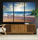 Coastal Tropical Beach Sunset Canvas Wall Art Print