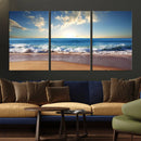 Coastal Tropical Beach Sunset Canvas Wall Art Print