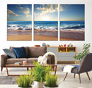 Coastal Tropical Beach Sunset Canvas Wall Art Print