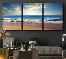 Coastal Tropical Beach Sunset Canvas Wall Art Print