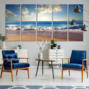 Coastal Tropical Beach Sunset Canvas Wall Art Print