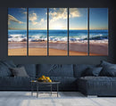 Coastal Tropical Beach Sunset Canvas Wall Art Print
