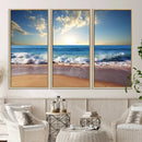 Coastal Tropical Beach Sunset Canvas Wall Art Print