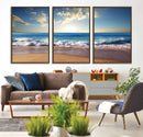 Coastal Tropical Beach Sunset Canvas Wall Art Print