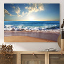Coastal Tropical Beach Sunset Canvas Wall Art Print
