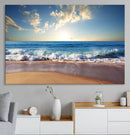 Coastal Tropical Beach Sunset Canvas Wall Art Print