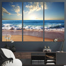 Coastal Tropical Beach Sunset Canvas Wall Art Print