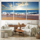 Coastal Tropical Beach Sunset Canvas Wall Art Print