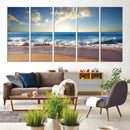 Coastal Tropical Beach Sunset Canvas Wall Art Print