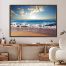 Coastal Tropical Beach Sunset Canvas Wall Art Print