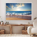 Coastal Tropical Beach Sunset Canvas Wall Art Print