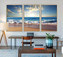Coastal Tropical Beach Sunset Canvas Wall Art Print