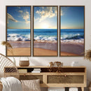 Coastal Tropical Beach Sunset Canvas Wall Art Print