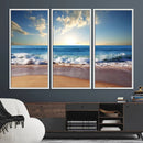 Coastal Tropical Beach Sunset Canvas Wall Art Print