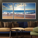 Coastal Tropical Beach Sunset Canvas Wall Art Print