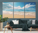 Coastal Wall Art - Serene Ocean Canvas Print with Beach and