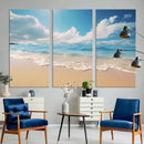 Coastal Wall Art - Serene Ocean Canvas Print with Beach and