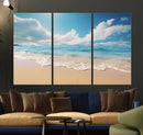 Coastal Wall Art - Serene Ocean Canvas Print with Beach and
