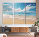 Coastal Wall Art - Serene Ocean Canvas Print with Beach and