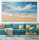 Coastal Wall Art - Serene Ocean Canvas Print with Beach and