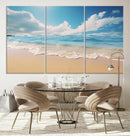 Coastal Wall Art - Serene Ocean Canvas Print with Beach and