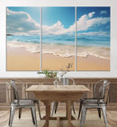 Coastal Wall Art - Serene Ocean Canvas Print with Beach and