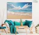 Coastal Wall Art - Serene Ocean Canvas Print with Beach and
