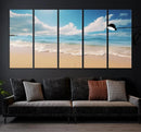 Coastal Wall Art - Serene Ocean Canvas Print with Beach and