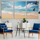 Coastal Wall Art - Serene Ocean Canvas Print with Beach and