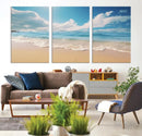 Coastal Wall Art - Serene Ocean Canvas Print with Beach and