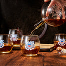 Coastguard Gift Whiskey & Wine Decanter Set & 4 Liquor Glasses