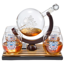 Coastguard Gift Whiskey & Wine Decanter Set & 4 Liquor Glasses