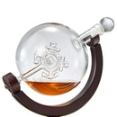 Coastguard Gift Whiskey & Wine Decanter Set & 4 Liquor Glasses