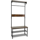 Coat Rack 4-In-1 Hall Tree with Shoe Bench and Removable Hooks-Coffee by LJGDeals