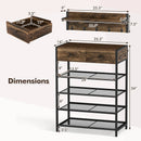 Coat Rack Shoe Stand Set 5-Tier Shoe Rack with Wall-Mounted Coat Hanger-Brown by DirectDeals