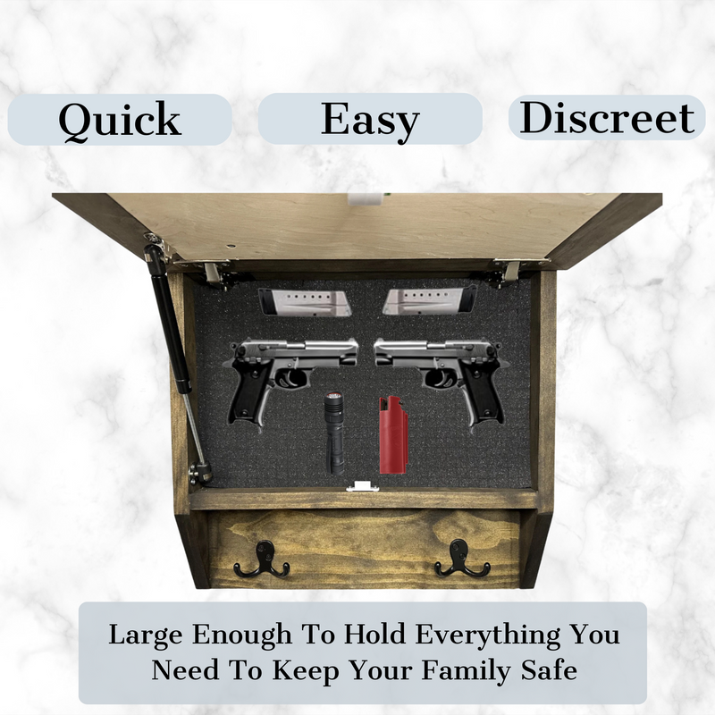 Deer Scene Wall Mounted Gun Cabinet Coat Rack – Secure & Stylish Wall Decor Hidden Firearm Concealment Furniture Key Hanger Deer Hunter Gift