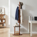 Coat Rack with 8 Hooks and 2 Shelves - Walnut Rubber Wood by LJGDeals