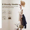 Coat Rack with 8 Hooks and 2 Shelves - Walnut Rubber Wood by LJGDeals