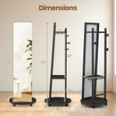Coat Rack with Full Length Mirror Freestanding Coat Tree with 3 Hooks by LJGDeals