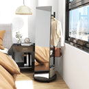 Coat Rack with Full Length Mirror Freestanding Coat Tree with 3 Hooks by LJGDeals